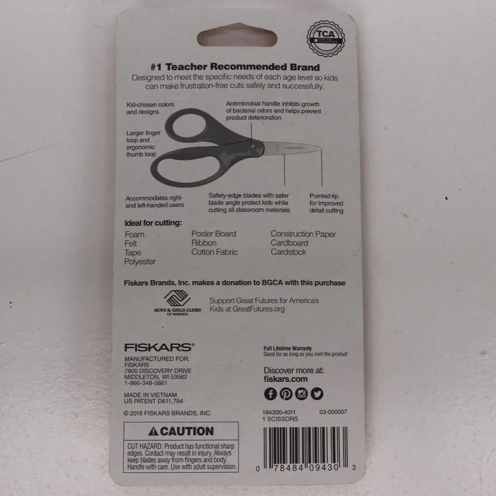 3x Fiskars Kids School Scissors Pink Pointed Tip For Both Left And Right Handed
